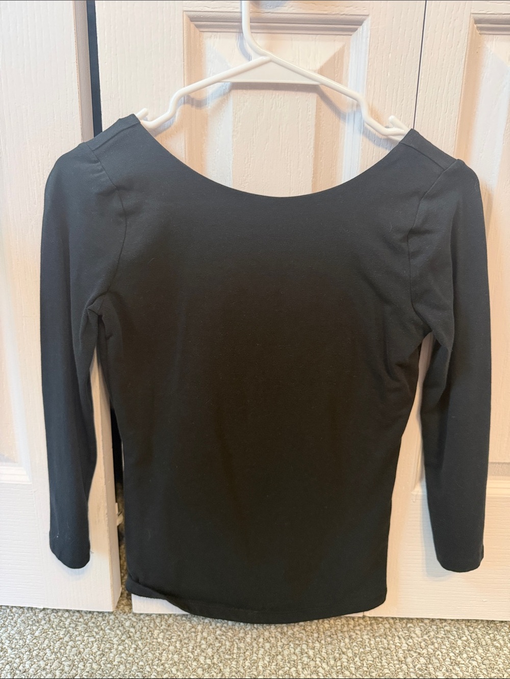 Abercrombie & Fitch Black Boatneck Long Sleeve Top